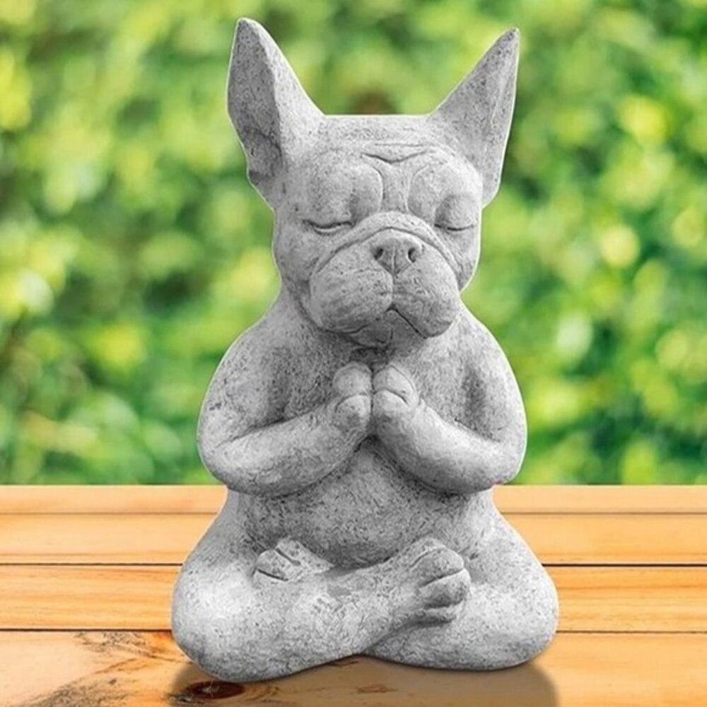 NEW Meditating French Bulldog Figurine, Zen Yoga Dog Buddha Statue,